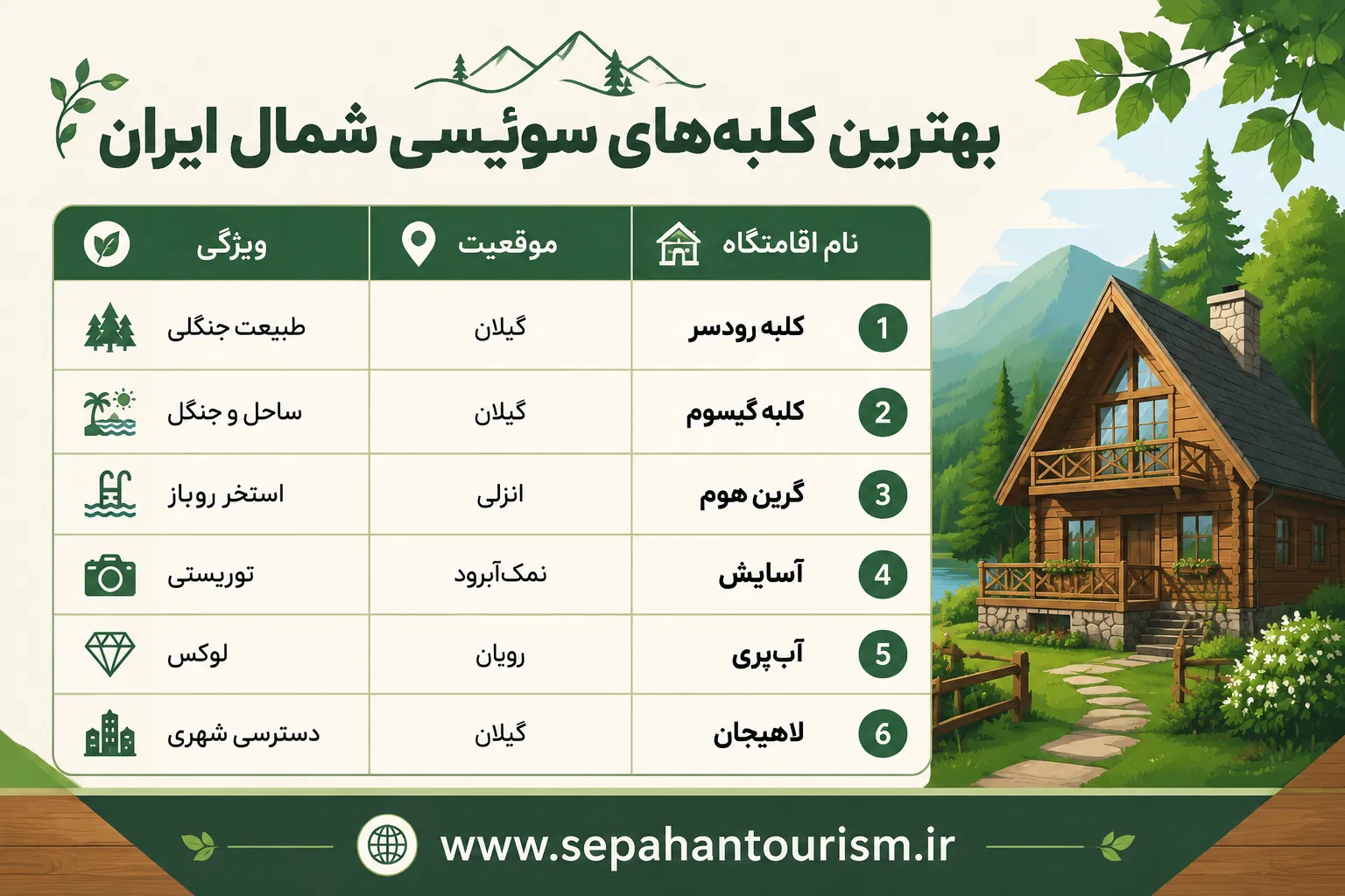 بهترین کلبه های سوئیسی ایران کجاست؟